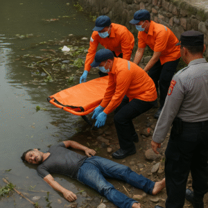 Warga Dihebohkan Penemuan Jasad Pria di Sungai Cirebon